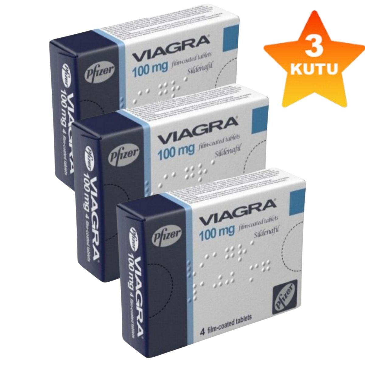Viagra 100 Mg 4 Tablet 3 Kutu Viagra 4’lü Tablet 3 Kutu ürün görseli